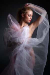 Posing In Pink And White Tulle